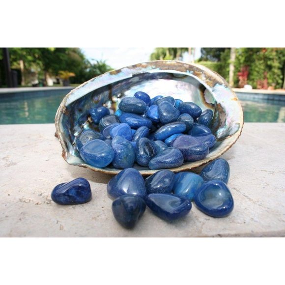 Other - Blue Agate Tumbled Stones 4 oz